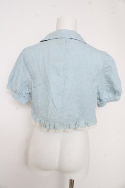 画像2: axes femme / フリルシャツ風ボレロ M サックス Y-26-02-27-029-AX-TO-SZ-ZY