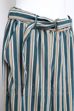 画像3: axes femme / マルチストライプワイドパンツ  グリーン Y-26-02-27-191-AX-PA-SZ-ZY