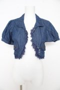 axes femme / フリルシャツ風ボレロ M 青 Y-26-02-27-030-AX-TO-SZ-ZY