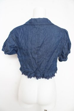 画像2: axes femme / フリルシャツ風ボレロ M 青 Y-26-02-27-030-AX-TO-SZ-ZY