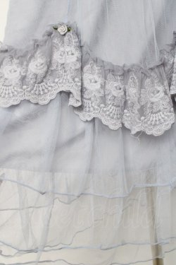 画像3: axes femme / ローズ付ドレープチュールスカート F サックス Y-26-02-27-197-AX-SK-SZ-ZY