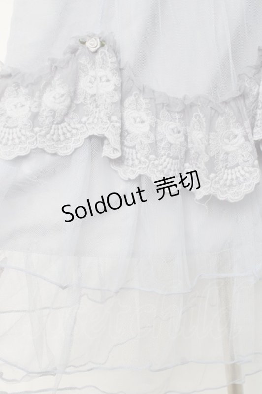 画像3: axes femme / ローズ付ドレープチュールスカート F サックス Y-26-02-27-197-AX-SK-SZ-ZY (3)