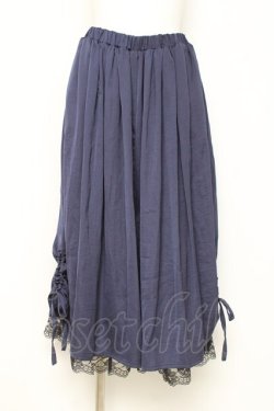 画像1: axes femme / サテンドロストスカウチョ  紺 Y-26-02-27-200-AX-PA-SZ-ZY