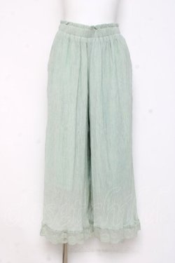 画像1: axes femme / 裾レース楊柳ワイドパンツ F ミント Y-26-02-27-201-AX-PA-SZ-ZY
