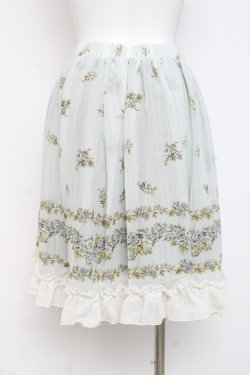 画像2: axes femme / ローズ&ストライププリントスカート  ミント Y-26-02-27-205-AX-SK-SZ-ZY