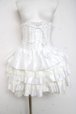 画像1: ATELIER PIERROT / ミニコルセットスカート  ホワイト Y-26-02-27-208-EL-SK-IG-ZY