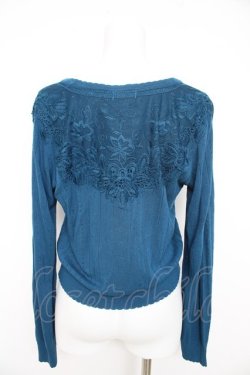 画像2: axes femme / ストライプ透かし編みニットカーディガン  Bグリーン Y-26-02-27-036-AX-TO-SZ-ZY