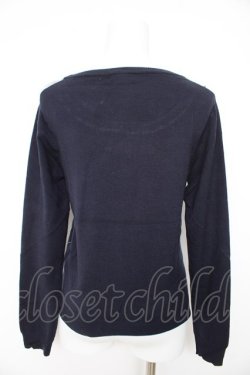 画像2: axes femme / アーガイル柄ニットプルオーバー  紺 Y-26-02-27-037-AX-TO-SZ-ZY