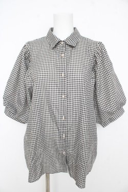 画像1: axes femme / ボリューム袖ブラウス M 黒 Y-26-02-27-039-AX-BL-SZ-ZY