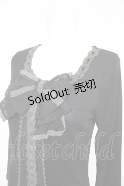 画像3: axes femme / ストライプBIGリボンカットソー  黒 Y-26-02-27-043-AX-TO-SZ-ZY