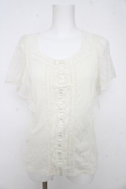 画像1: axes femme / レースラッフルトップス  生成り Y-26-02-27-005-AX-TO-SZ-ZY