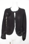 axes femme / コサージュ付きカーディガン  黒 Y-26-02-27-046-AX-TO-SZ-ZY