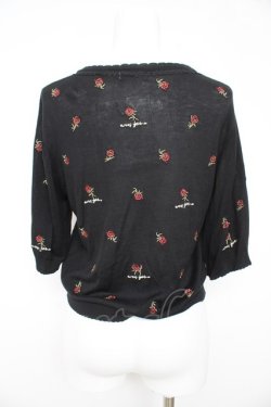 画像2: axes femme / 薔薇総刺繍サマーカーデ  黒 Y-26-02-27-047-AX-TO-SZ-ZY