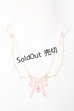 画像1: Angelic Pretty / Sweetie Ribbonネックレス  ピンク×ゴールド Y-26-03-01-003-AP-AC-IG-ZY