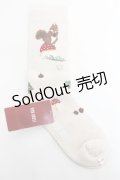 PINK HOUSE / ウィンターフォレストトリート柄ソックス  ベージュ Y-26-03-01-053-LO-ZA-SZ-ZT636-F005