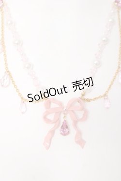 画像2: Angelic Pretty / Sweetie Ribbonネックレス  ピンク×ゴールド Y-26-03-01-003-AP-AC-IG-ZY