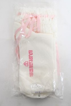 画像2: BABY, THE STARS SHINE BRIGHT / リボン通しレースハイソックス 22〜24 シロ×ピンク Y-26-03-01-058-BA-ZA-IG-ZY