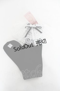 画像1: metamorphose / ラッセルレースハイソックス 22〜24 クロ×シロ Y-26-03-01-059-ME-ZA-IG-ZY