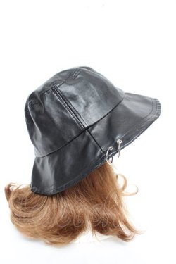 画像2: PUNK / リング付きフェイクレザーバケハ  黒 Y-26-03-01-074-PU-AC-SZ-ZY