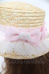 画像4: BABY, THE STARS SHINE BRIGHT / くみゃちゃんレース＆リボンのカンカン帽  ナチュラル×ピンク Y-26-03-01-075-BA-AC-IG-ZY (4)