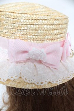 画像4: BABY, THE STARS SHINE BRIGHT / くみゃちゃんレース＆リボンのカンカン帽  ナチュラル×ピンク Y-26-03-01-075-BA-AC-IG-ZY