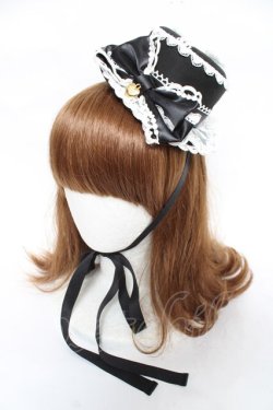 画像1: Angelic Pretty / ドレスアップRibbonミニHat  黒 Y-26-03-01-079-AP-AC-SZ-ZY