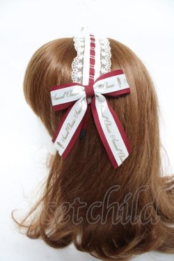 画像2: Amavel / サイドロゴリボンレースカチューシャ  ワイン Y-26-03-01-081-CA-AC-SZ-ZY