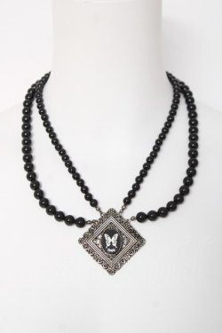 画像1: Sheglit / "Ulysses"ダブルパールネックレス  ブラック Y-26-03-01-006-EL-AC-IG-ZY