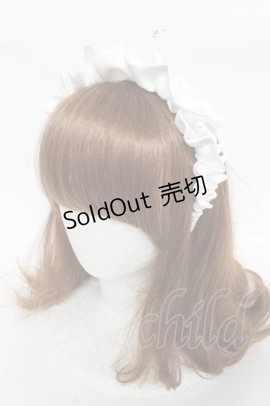 画像1: Fickle Bebe / サテンフリルカチューシャ  白 Y-26-03-01-085-0-AC-SZ-ZT639-F004 (1)