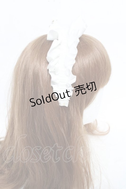 画像3: Fickle Bebe / サテンフリルカチューシャ  白 Y-26-03-01-085-0-AC-SZ-ZT639-F004 (3)