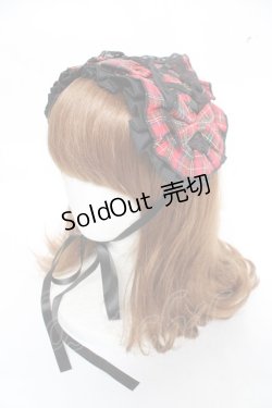 画像1: LOLITA / チェックヘッドドレス  赤 Y-26-03-01-091-LO-AC-SZ-ZY