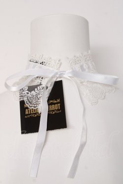 画像2: ATELIER PIERROT / 梯子レースチョーカー  ホワイト Y-26-03-01-008-EL-ZA-IG-ZY