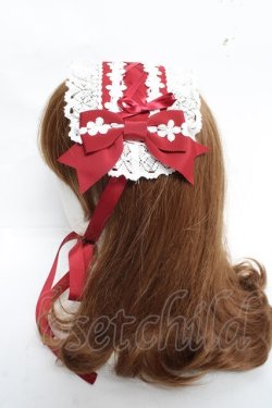 画像2: BABY, THE STARS SHINE BRIGHT / 草原のお花摘みの少女スピンドールヘッドドレス  えんじ Y-26-03-01-099-BA-AC-IG-ZY