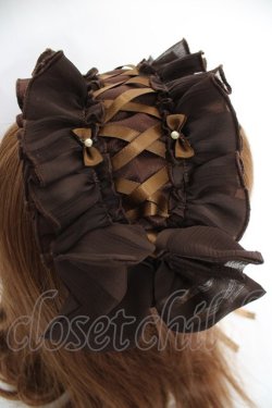 画像4: LOLITA / リボンフリルヘッドドレス  茶 Y-26-03-01-102-LO-AC-SZ-ZY