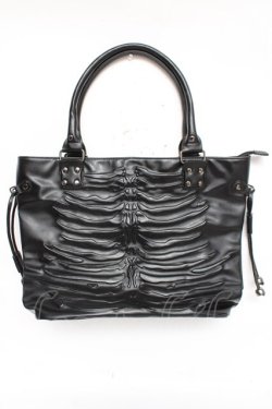 画像1: Banned Alternative / 肋骨ハンドバッグ  黒 Y-26-03-01-108-PU-BG-SZ-ZY