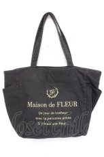画像1: Maison de FLEUR / ロゴトートバック  黒 Y-26-03-01-113-LO-BG-SZ-ZTK047 (1)