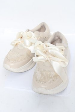 画像1: m petit by misako / レーススニーカー M 生成り Y-26-03-01-119-LO-SH-SZ-ZY
