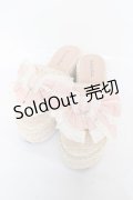 Hoshibako Works / お人形風シャンティクリームリボンウェッジソールサンダル L ピンク Y-26-03-01-124-LO-SH-SZ-ZY