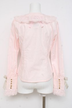 画像2: BABY, THE STARS SHINE BRIGHT / 時計うさぎのHEART TRUMPぐるりんリボンブラウス  ピンク Y-26-03-01-127-BA-BL-SZ-ZY