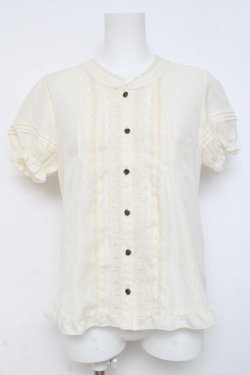 画像1: axes femme / スタンドカラードットブラウス  生成り Y-26-03-01-134-AX-BL-SZ-ZY