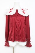 axes femme kawaii / プチリボン配色ブラウス M 赤 Y-26-03-01-135-AX-BL-SZ-ZY