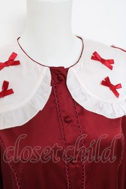 画像3: axes femme kawaii / プチリボン配色ブラウス M 赤 Y-26-03-01-135-AX-BL-SZ-ZY