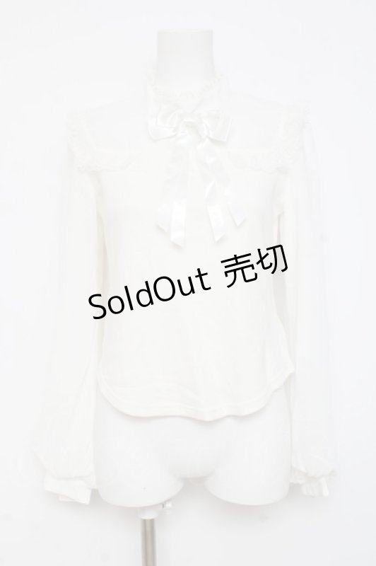 画像1: Angelic Pretty / 長袖メアリーリボンカットソー  白 Y-26-03-01-137-AP-TO-SZ-ZY (1)
