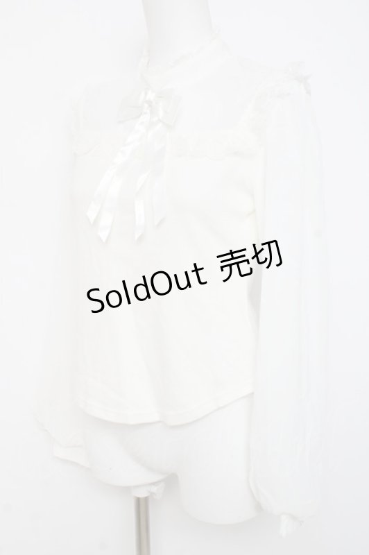 画像2: Angelic Pretty / 長袖メアリーリボンカットソー  白 Y-26-03-01-137-AP-TO-SZ-ZY (2)