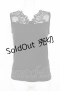 axes femme / 繊細レースタンク  黒 Y-26-03-01-140-AX-TO-SZ-ZY