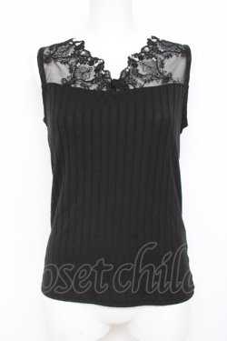 画像1: axes femme / 繊細レースタンク  黒 Y-26-03-01-140-AX-TO-SZ-ZY
