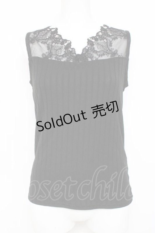 画像1: axes femme / 繊細レースタンク  黒 Y-26-03-01-140-AX-TO-SZ-ZY (1)