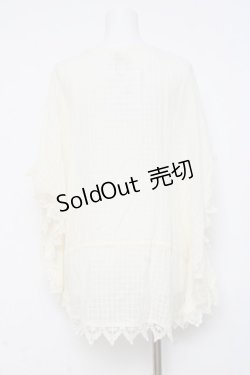 画像2: axes femme / 格子柄シアーポンチョトップス  生成り Y-26-03-01-142-AX-TO-SZ-ZY