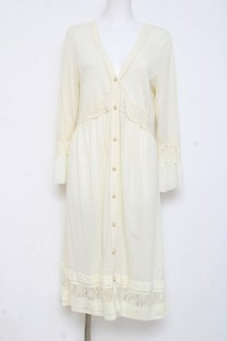 画像1: axes femme / 裾レース透かしデザインカーデ  生成り Y-26-03-01-145-AX-TO-SZ-ZY