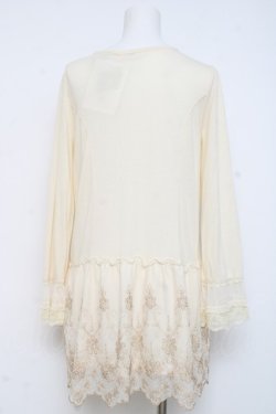 画像2: axes femme / 裾フラワー刺繍ロングカーディガン  生成り Y-26-03-01-146-AX-TO-SZ-ZY